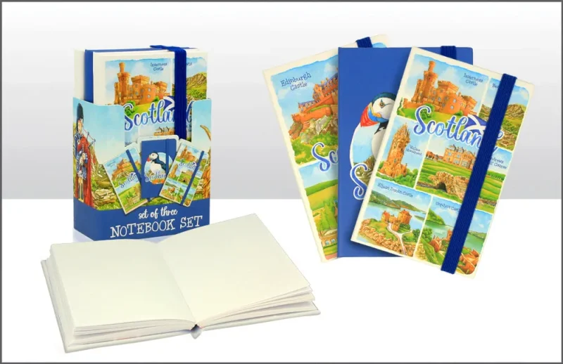 scotland watercolor set 3 mini notebooks