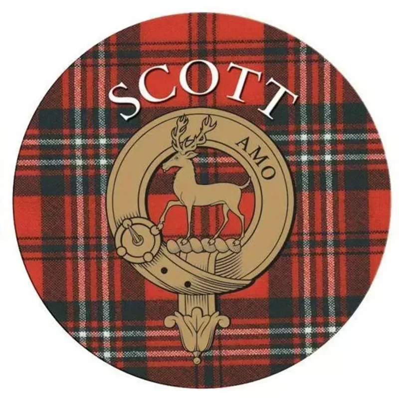 scott s clan name round cork coaster