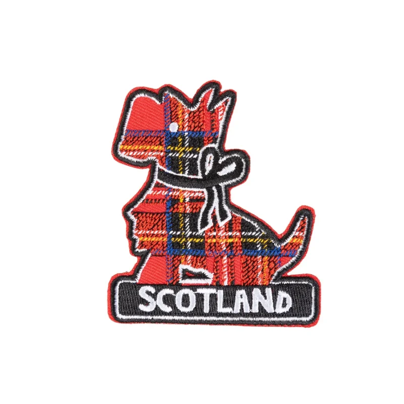 scottie tartan patch embroidered tarta