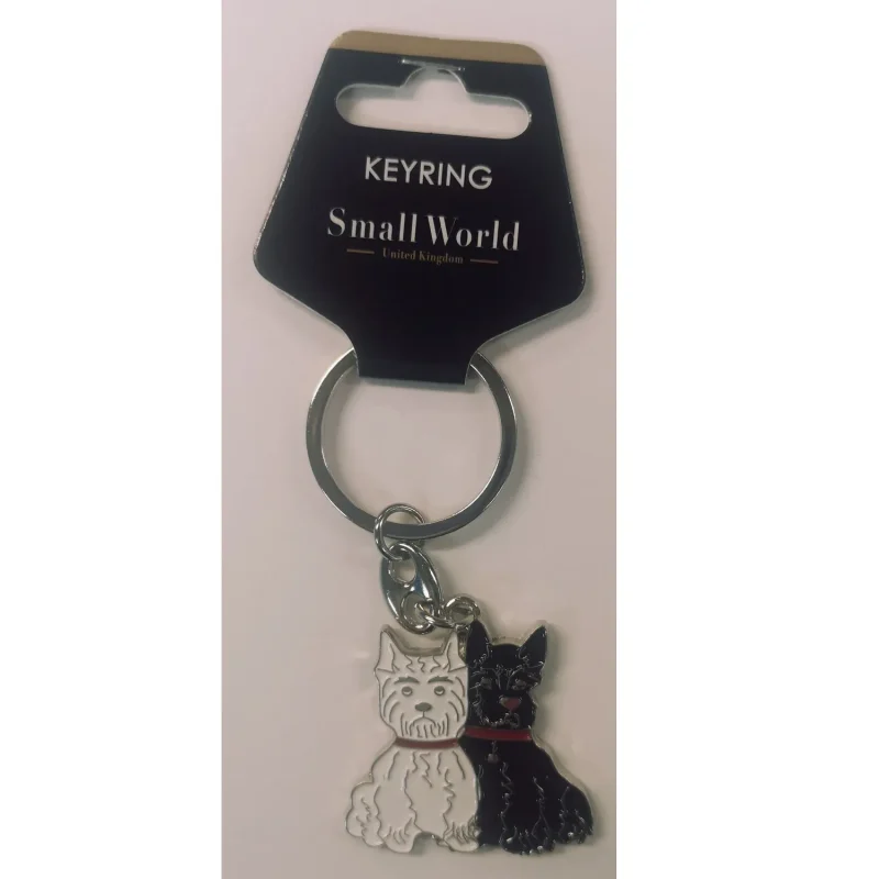 scottie westie dog key ring