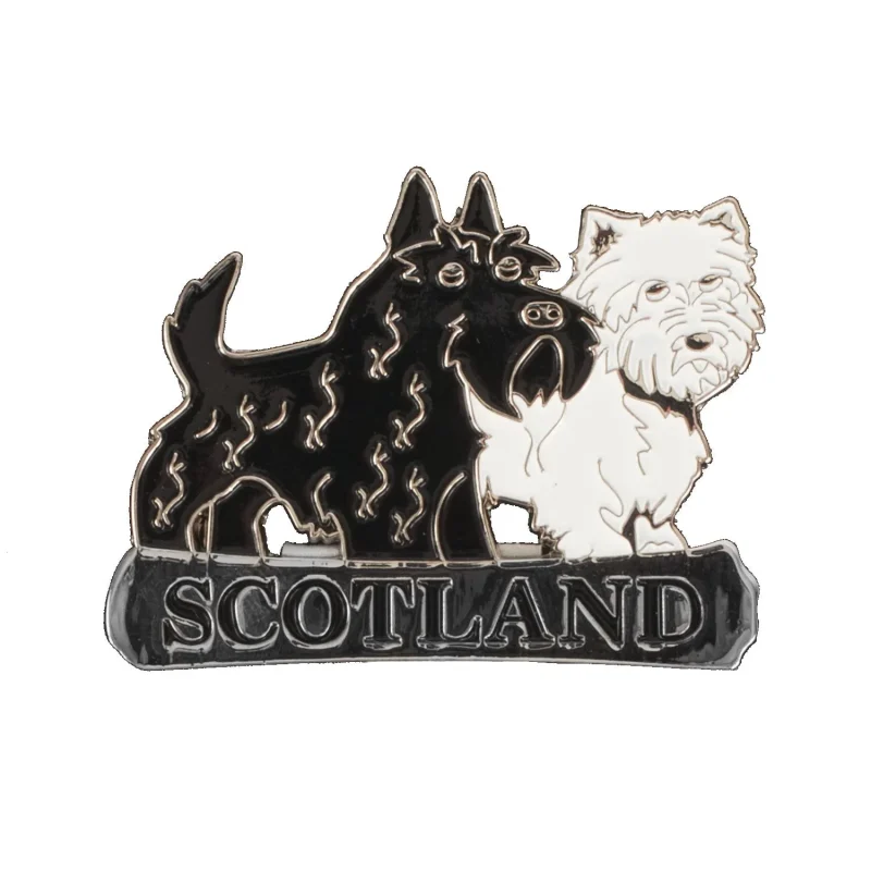 scottie westie dog metal magnet