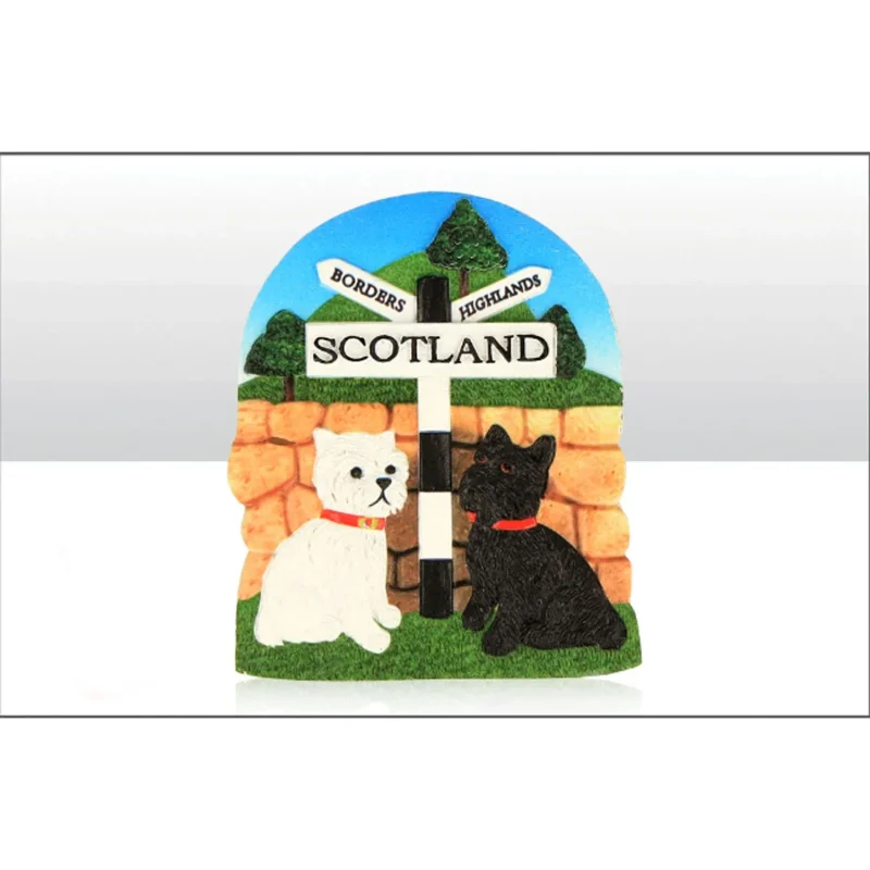 scottie westie magnet with sign