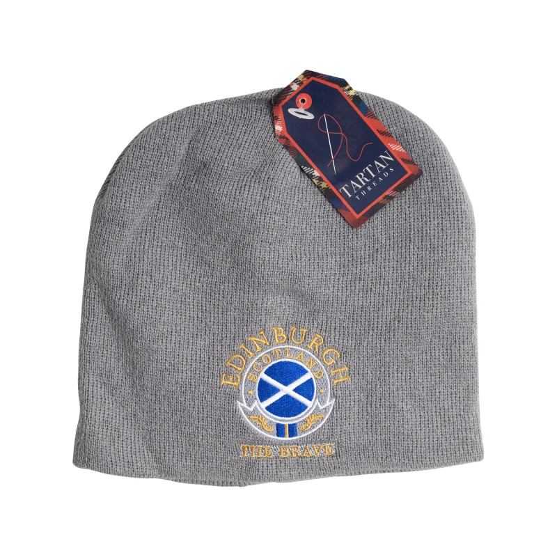 scottish beanie hats with brave symbols circle design