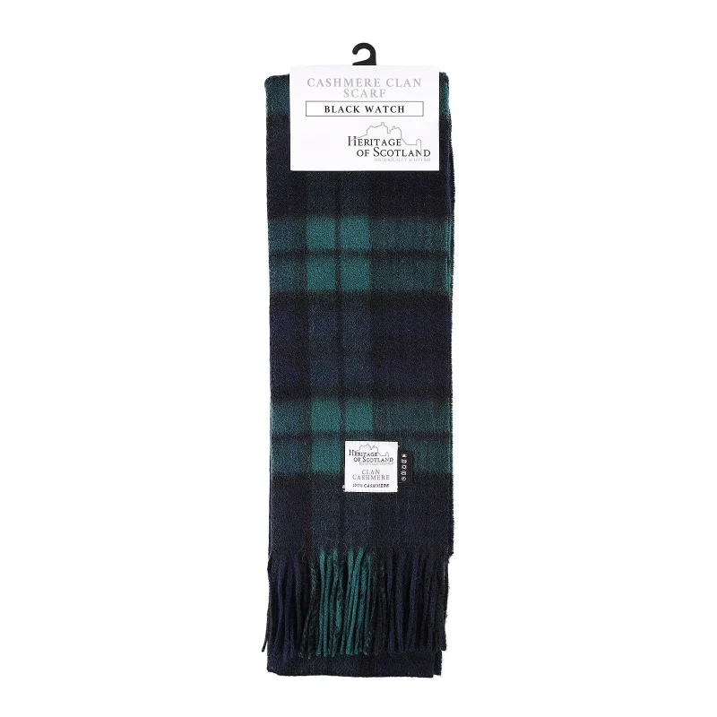 scottish black watch tartan cashmere scarf