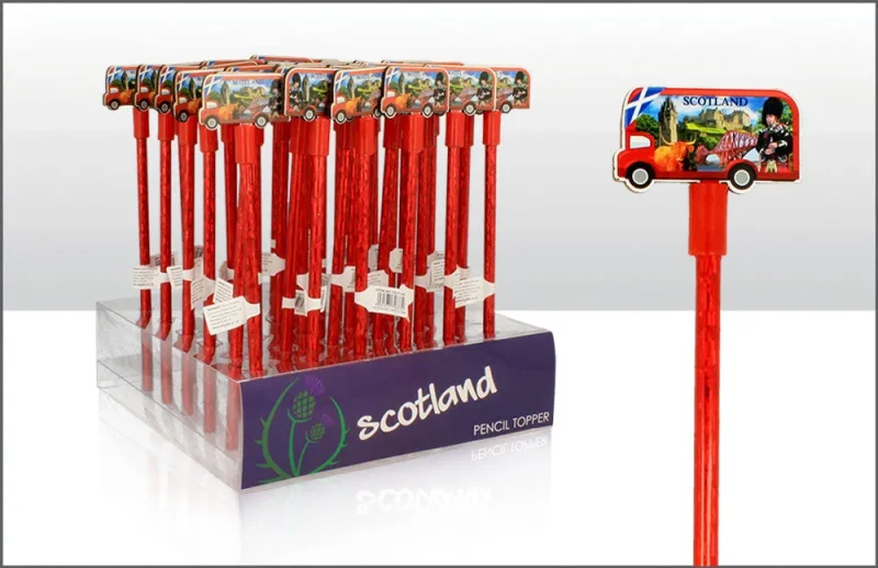 scottish bus wooden pencil topper