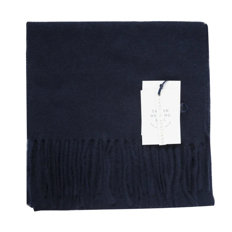 scottish cashmere scarf navy blue