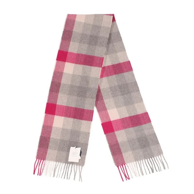 scottish cashmere scarf pink cube pattern