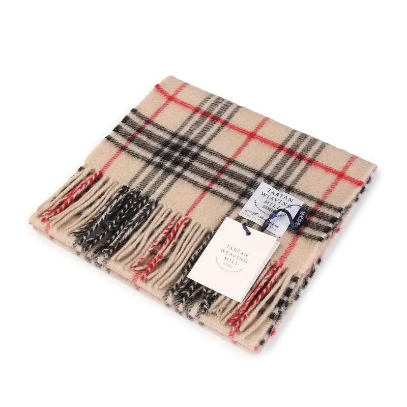 scottish cashmere scarf thomson camel