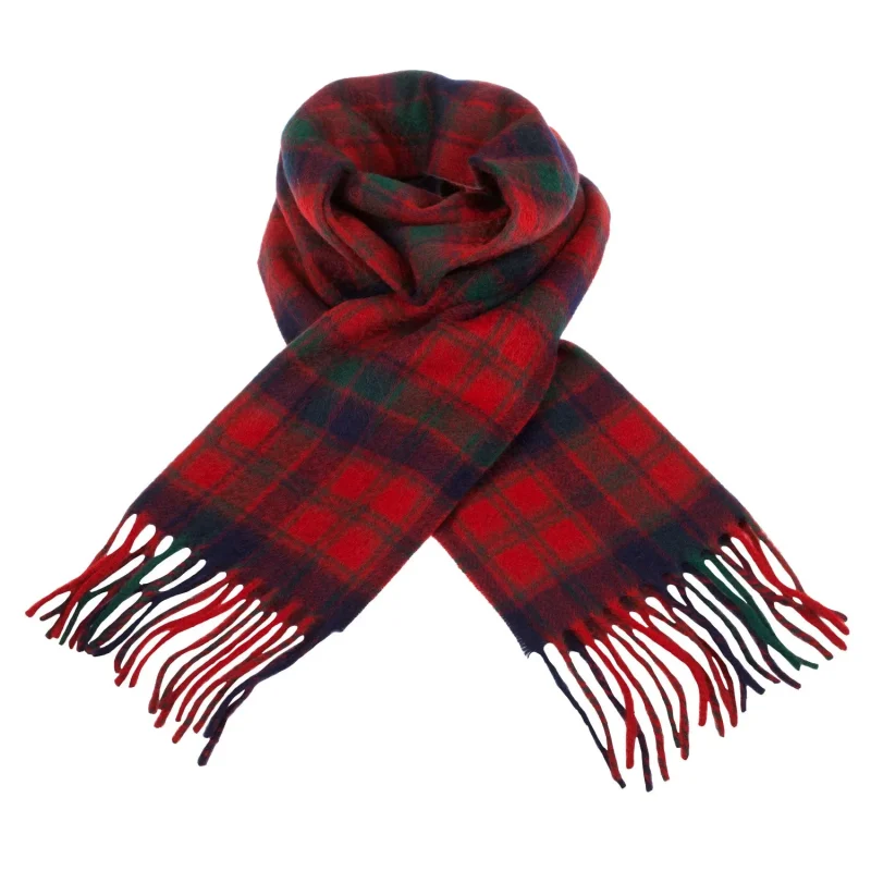 scottish clan robertson cashmere tartan scarf red