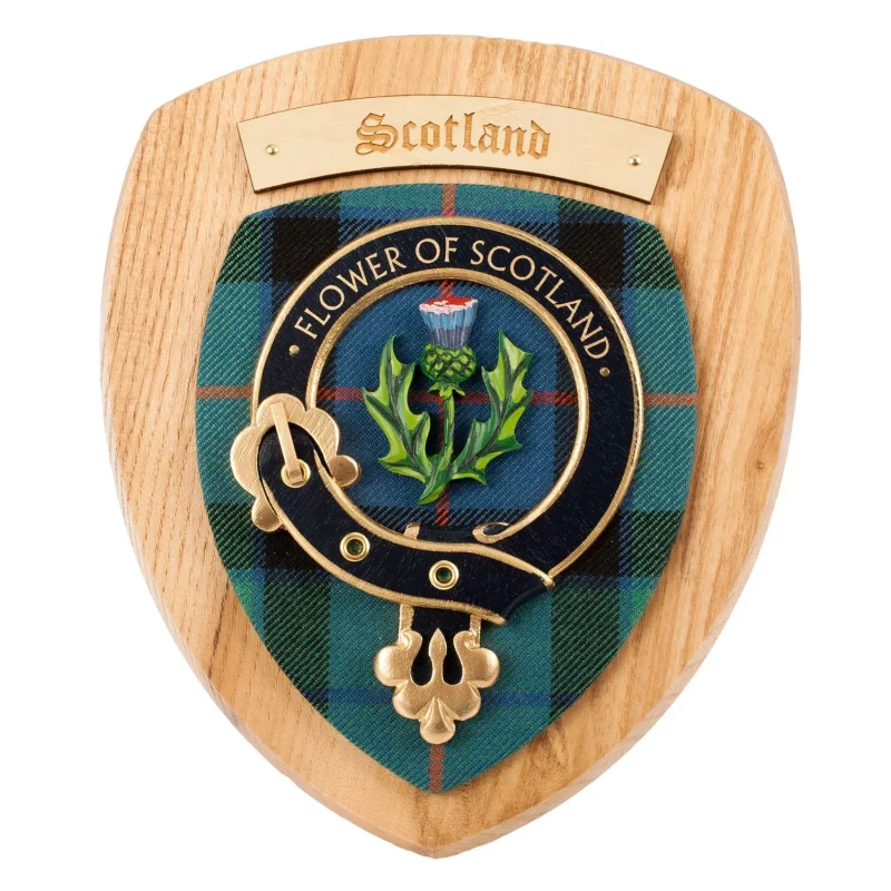 scottish clan wall plaque with floral design