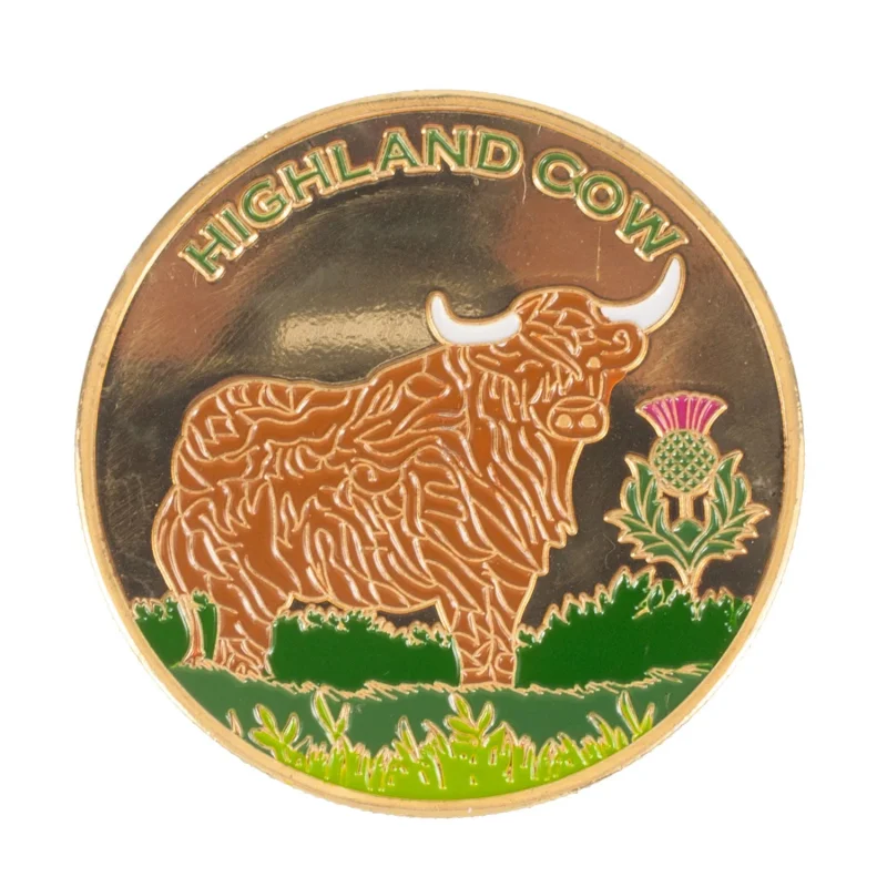 scottish cow souvenir coin