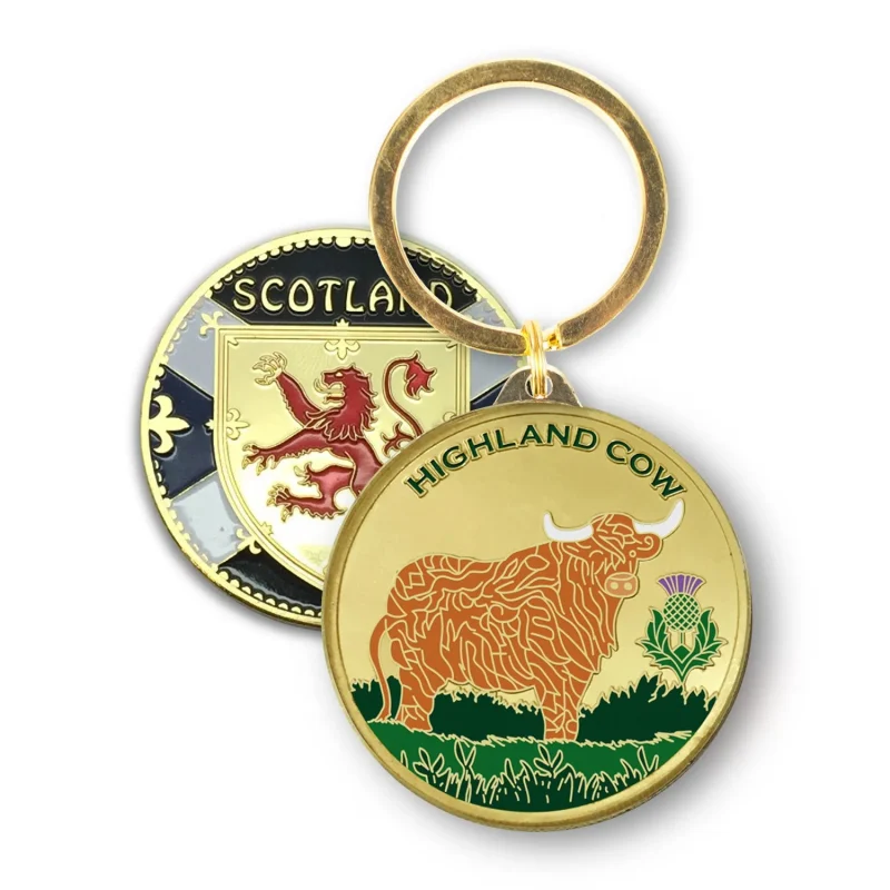 scottish cow souvenir keyring