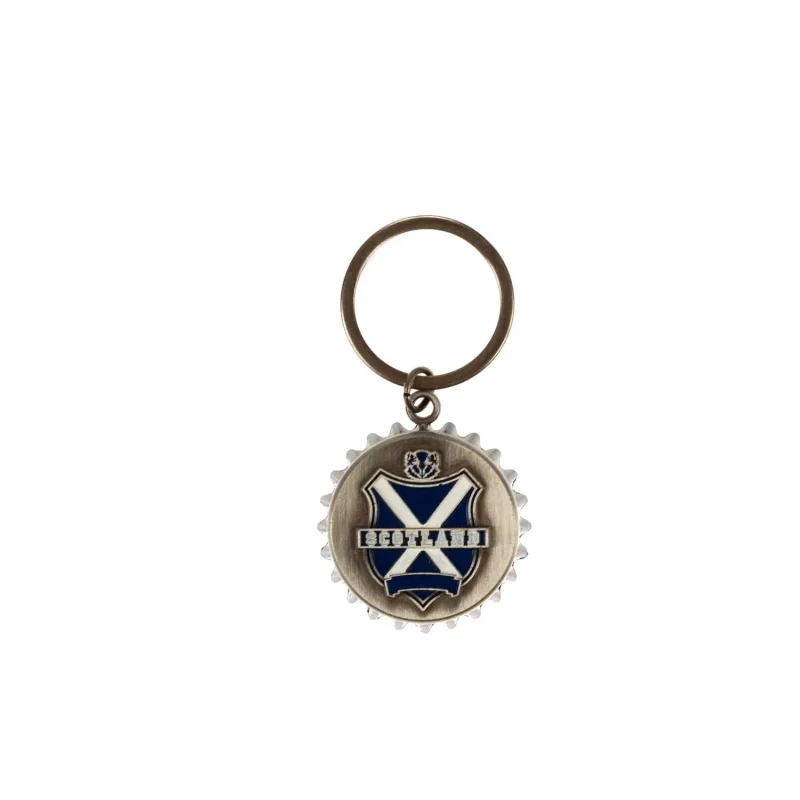 scottish crest bottle opener keychain