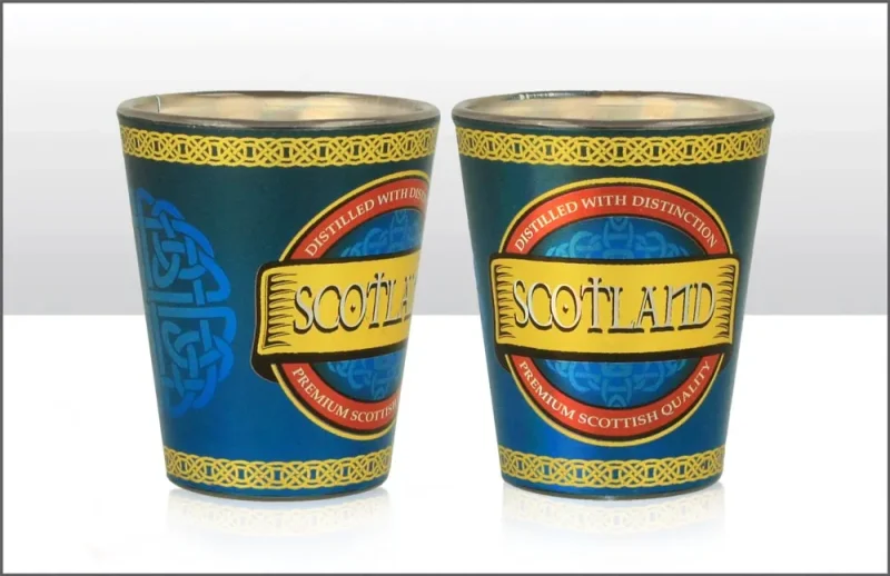 scottish distilled foil shot glass