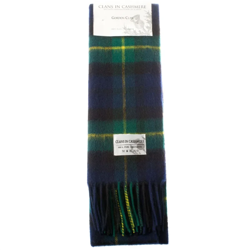 scottish gordon clan tartan cashmere scarf