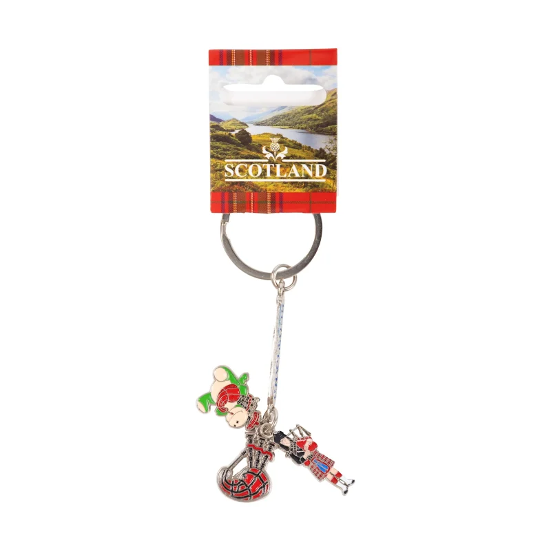 scottish kilt keyring brave heart flag charm