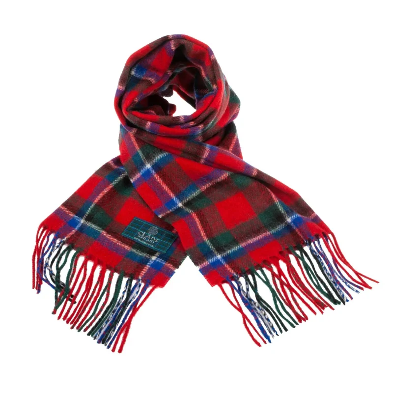 scottish lambswool sinclair tartan scarf red