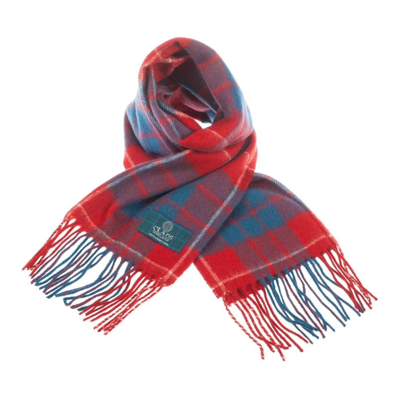 scottish lambswool tartan scarf hamilton red