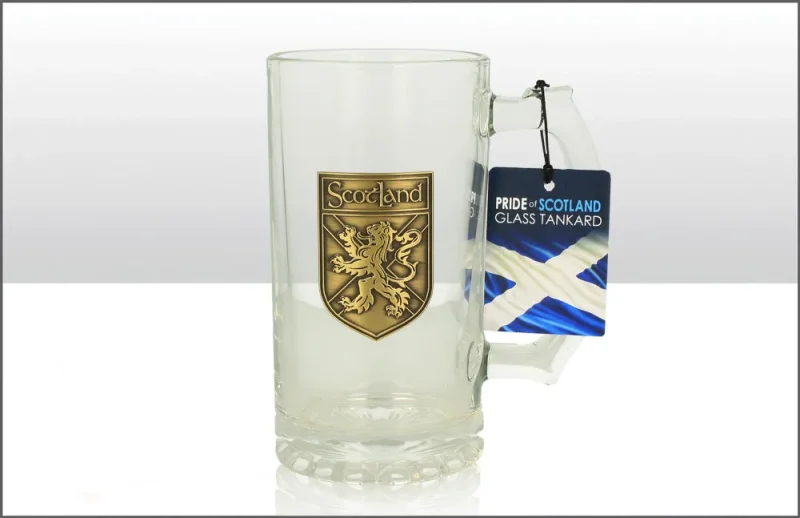 scottish lion metal plaque pin tankard