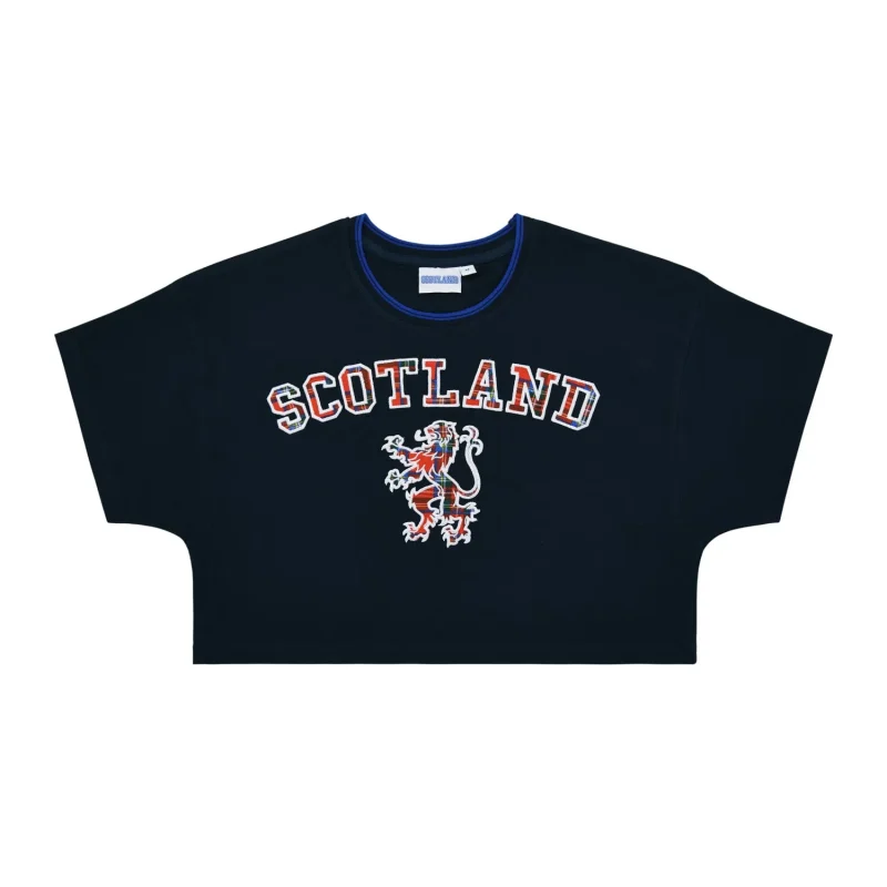 scottish lion tartan crop tee