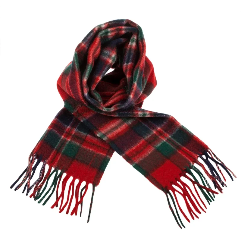 scottish macfarlane clan cashmere tartan scarf