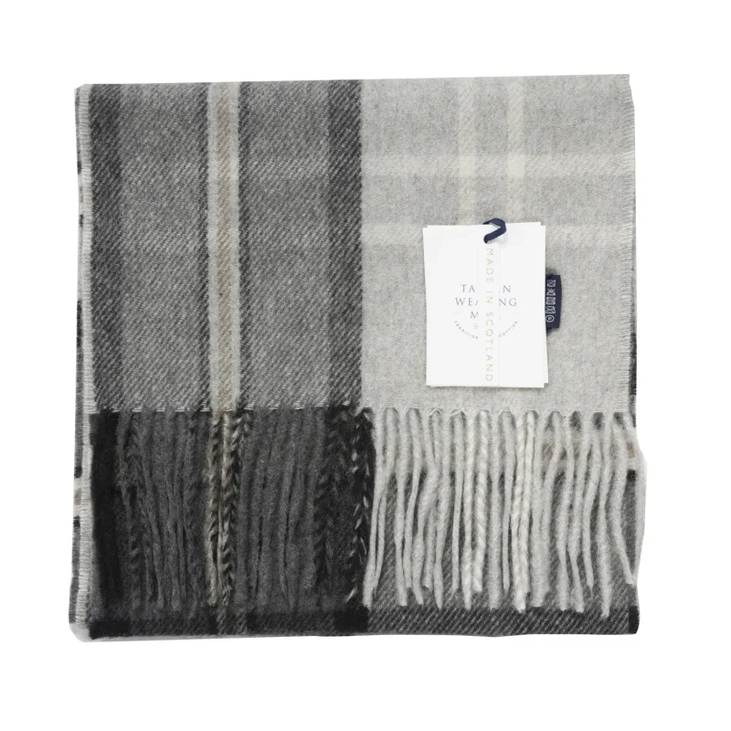 scottish made alba grey cashmere scarf