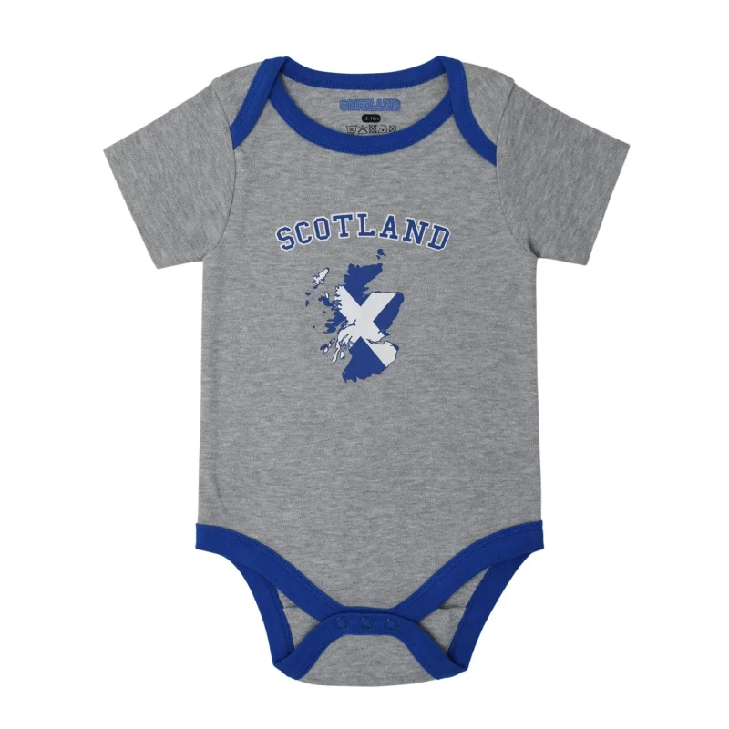 scottish map print babygrow