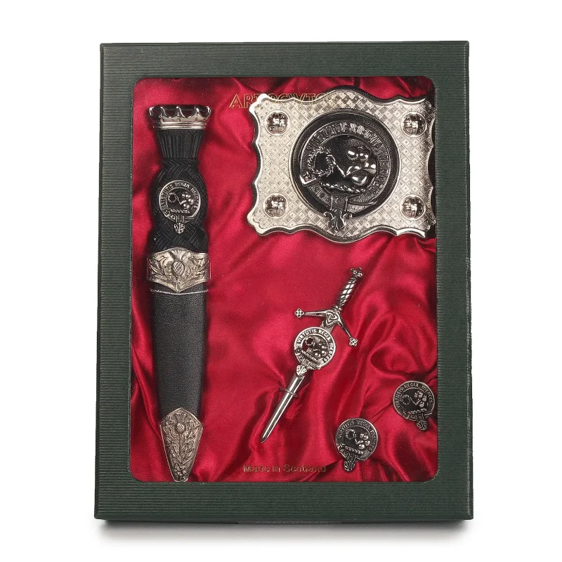 scottish pewter clan crest set skene