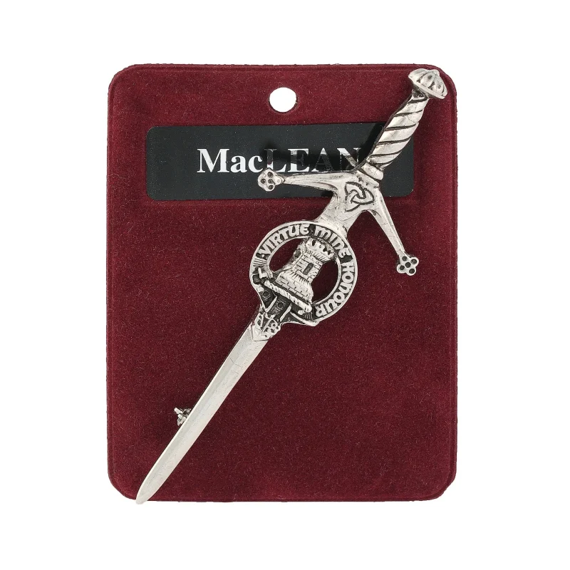 scottish pewter kilt pin maclean clan crest