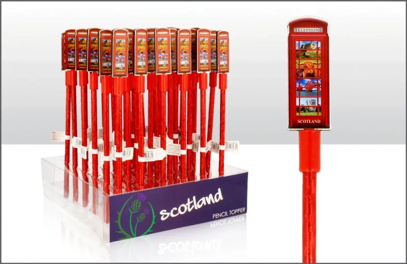 scottish phone booth wood pencil