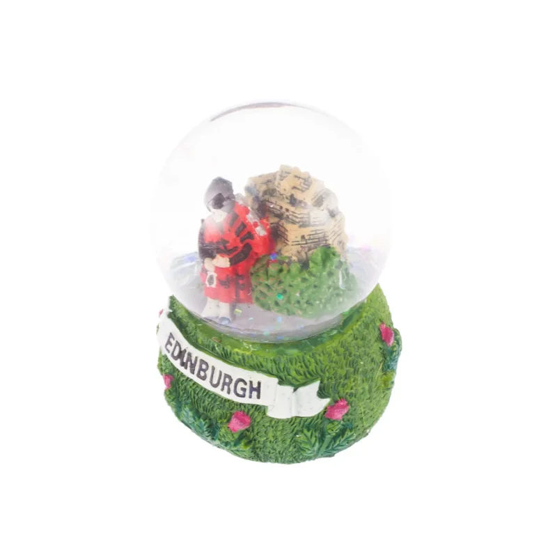 scottish piper edinburgh castle snow globe