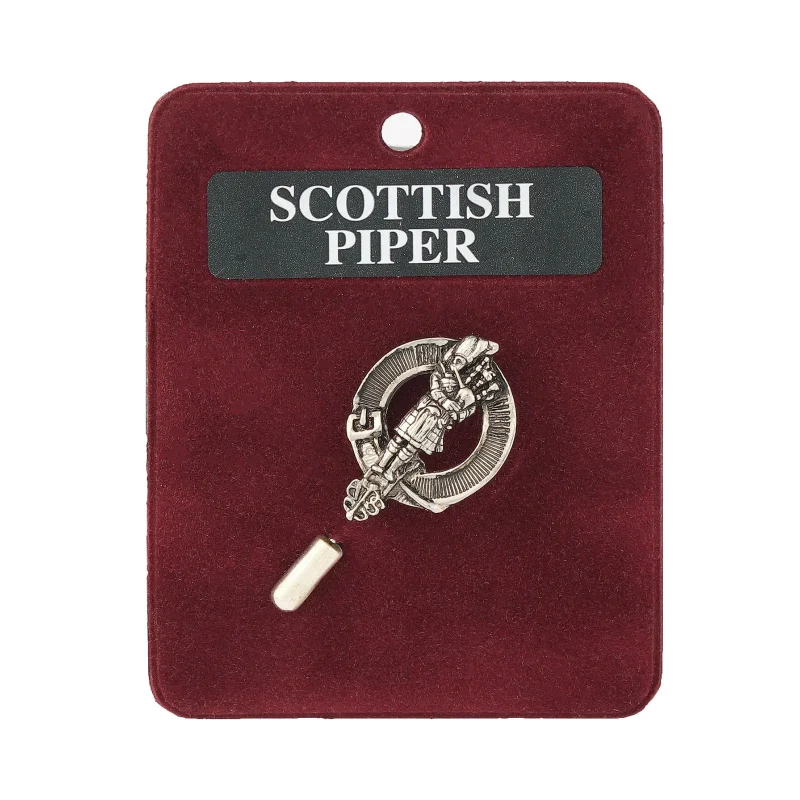 scottish piper lapel pin art pewter