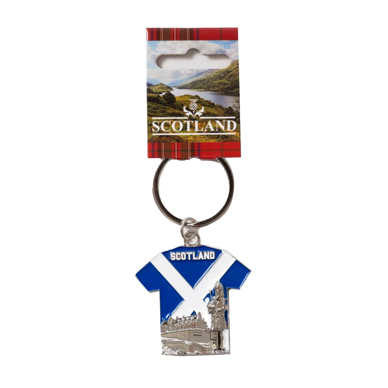 scottish piper man castle keyring