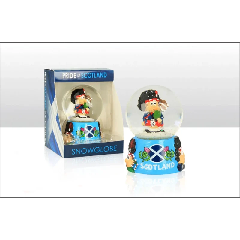 scottish piper snowglobe with humorous design