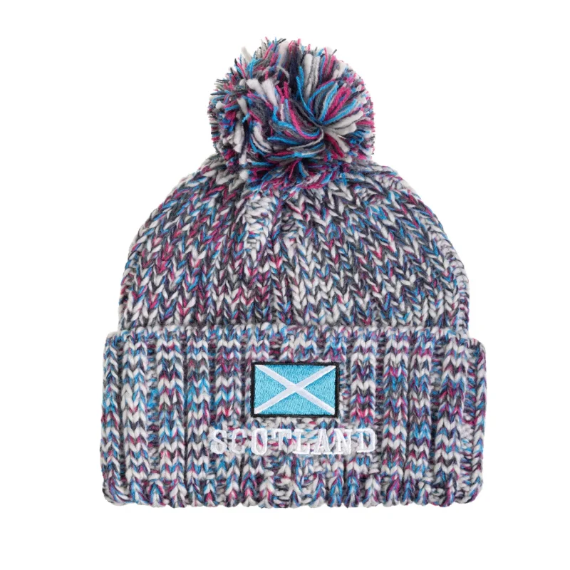 scottish saltire bobble hat sparkle design