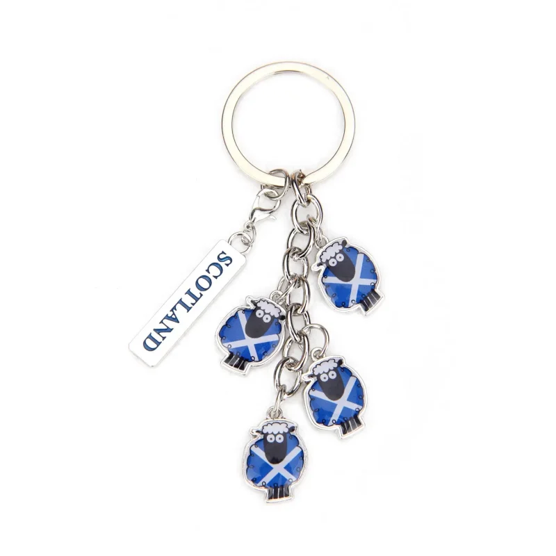 scottish saltire sheep charm keyring