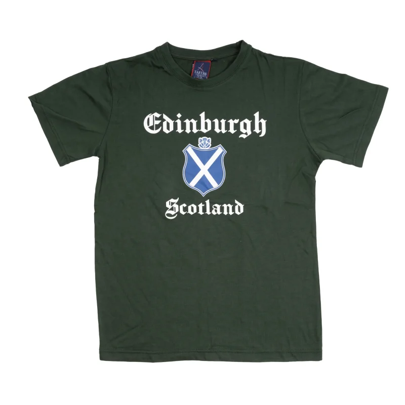 scottish shield bottle green t shirt for men