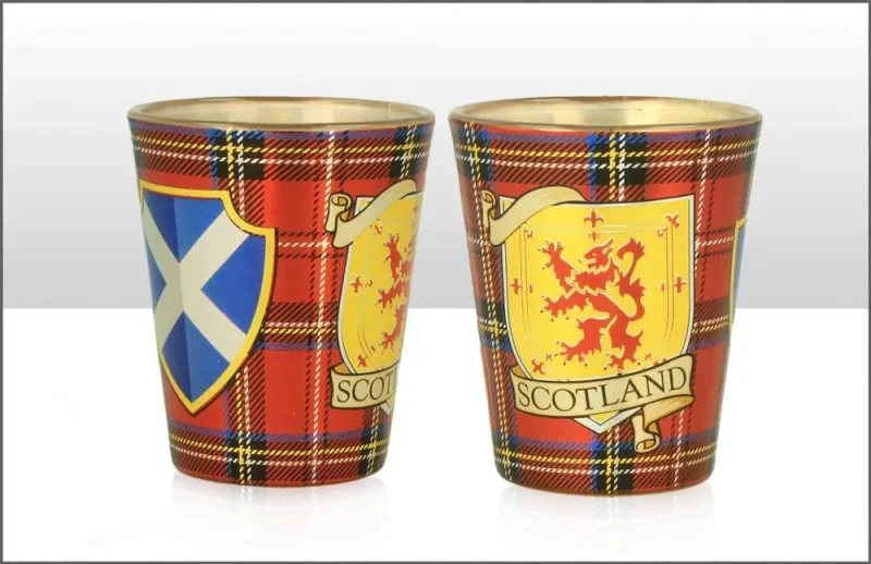 scottish shield foil shot glasses