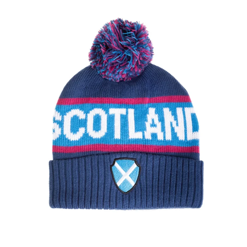 scottish shield knit bobble hat