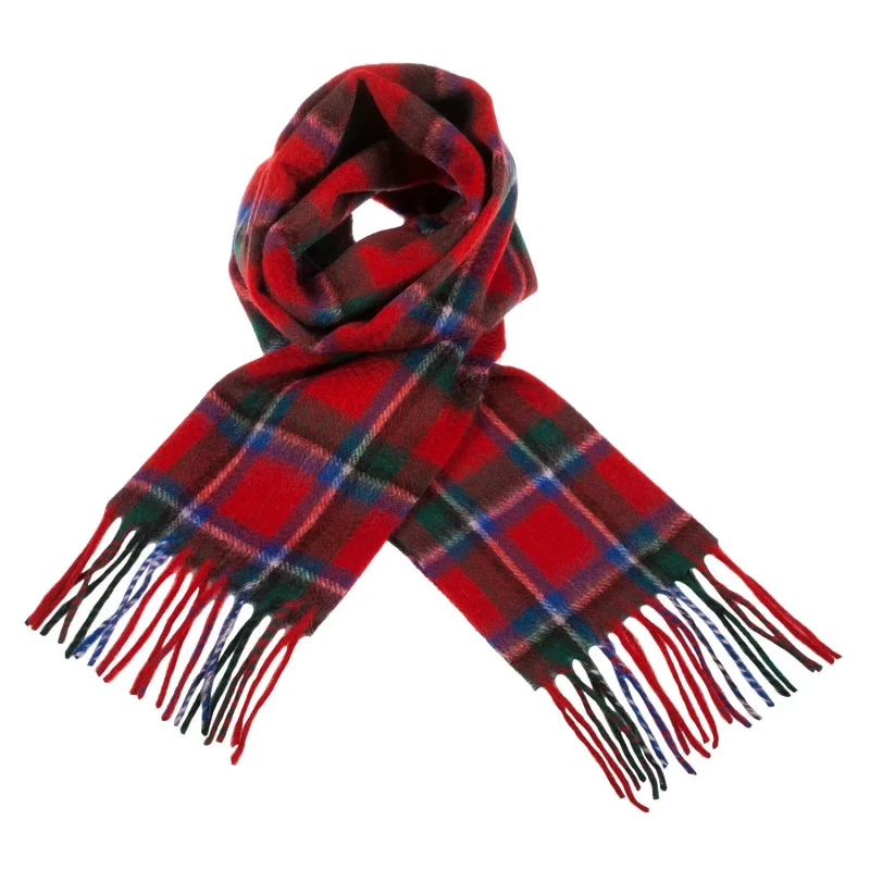 scottish sinclair red tartan cashmere scarf