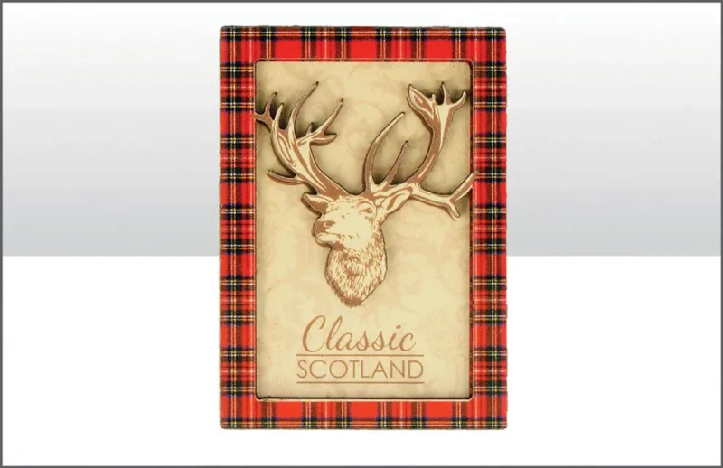 scottish stag wood magnet classic design