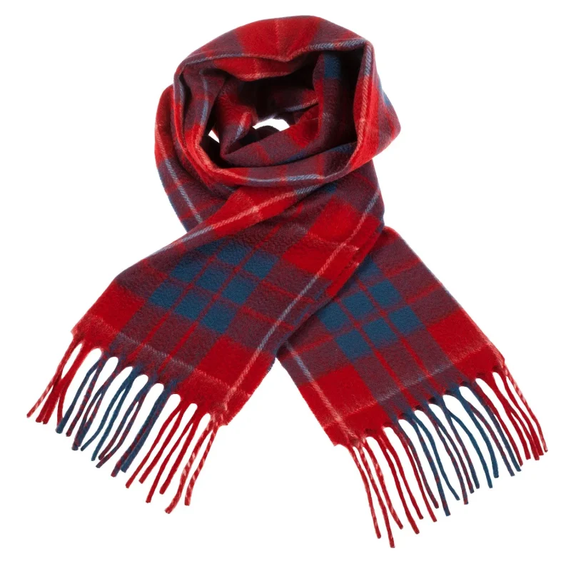 scottish tartan cashmere scarf hamilton red