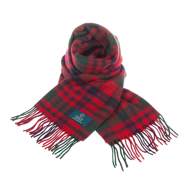 scottish tartan lambswool scarf ross red