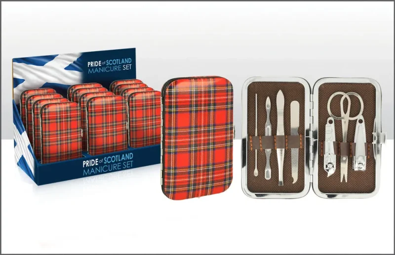 scottish tartan nail care kit