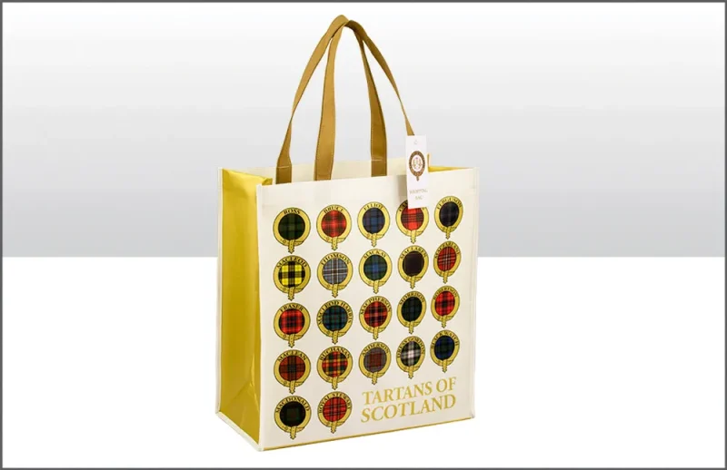 scottish tartan non woven shopping bag