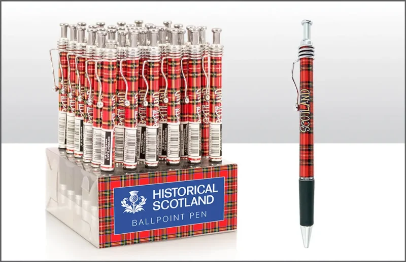 scottish tartan pen with wavy clip