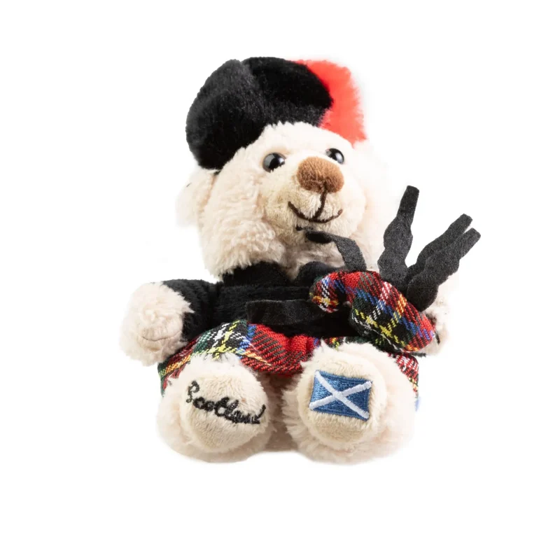 scottish tartan plush toy keyring 10cm