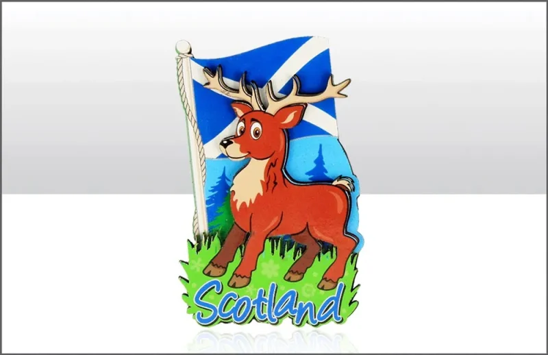 scottish tartan wood magnet