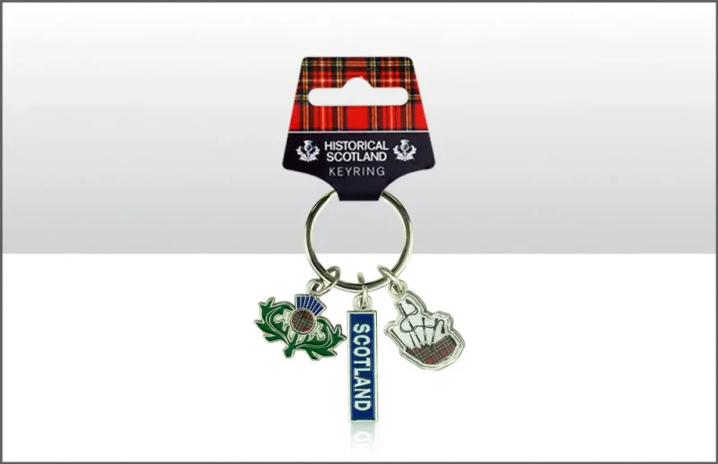 scottish thistle bagpipe keyring