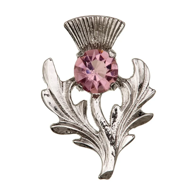 scottish thistle brooch light amethyst